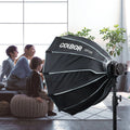 Synco COLBOR MAR light mount adapter displayed with a softbox for perfect photography lighting