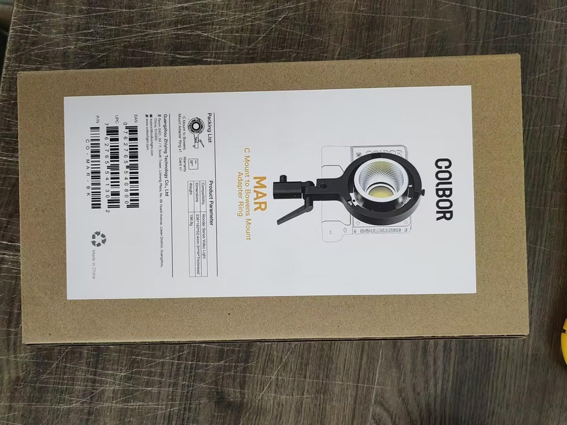 Synco COLBOR MAR light mount adapter packaging for photography accessories