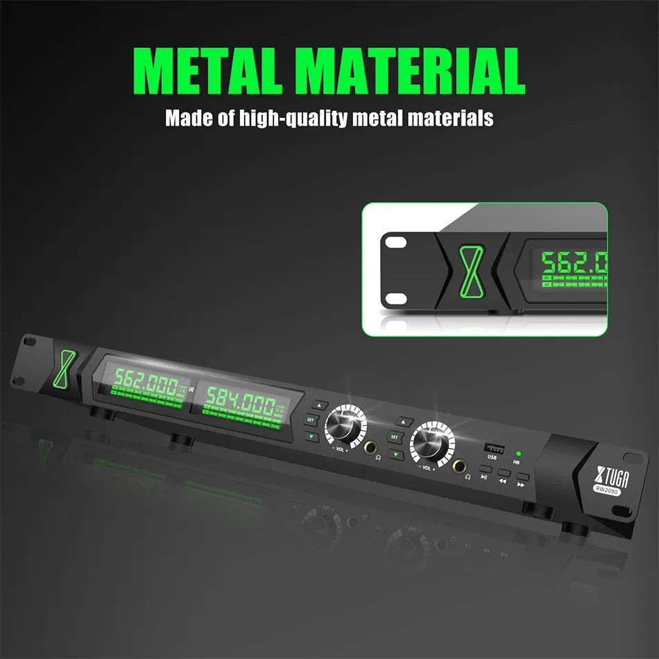 Wireless In Ear Monitor System with High-Quality Metal Material Design and Dual Frequency Display