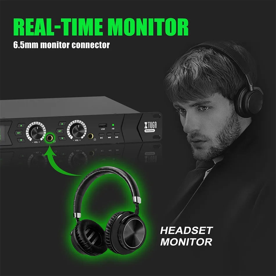 Mono Wireless in Ear Monitor System with headset monitor for real-time audio monitoring