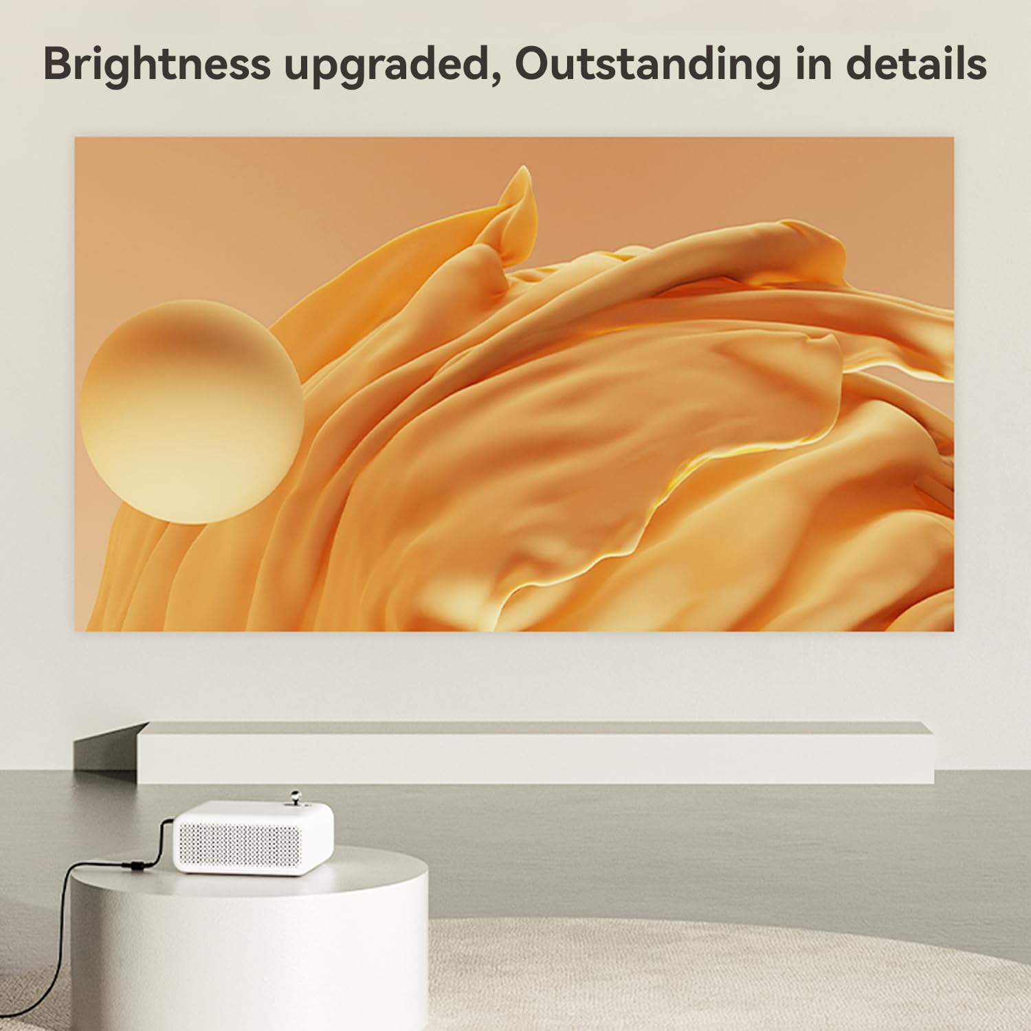 Wanbo Mini Pro smart projector by VMIDirect displaying bright and detailed image on wall