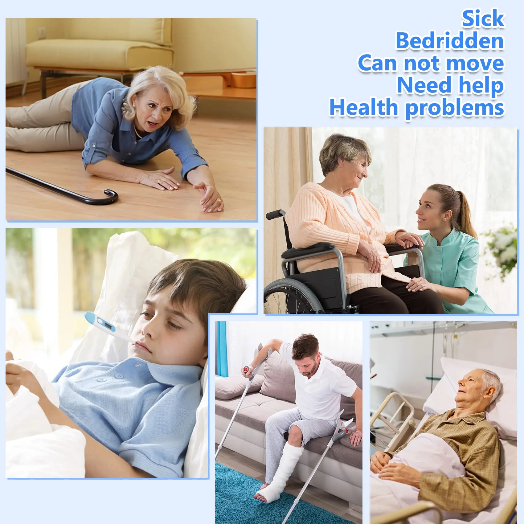 emergency buzzer wireless caregiver pager system for elderly and bedridden needing urgent help