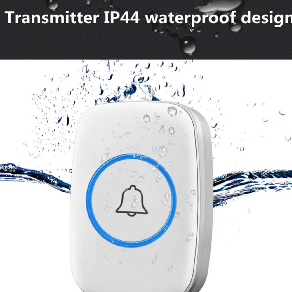 Wireless doorbell waterproof long range with IP44 waterproof design and water droplets