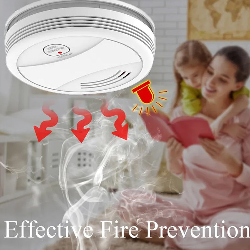 Wireless smoke detector installed on ceiling demonstrating effective fire prevention