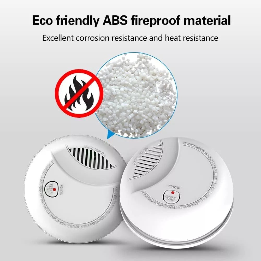 Wireless smoke detector for home with eco friendly ABS fireproof material and heat resistance