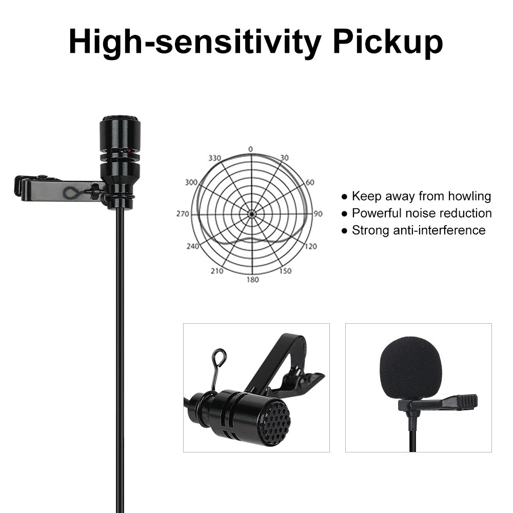 XTUGA KX247 UHF lapel mic for camera featuring high-sensitivity pickup and powerful noise reduction