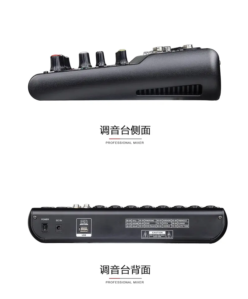 XTUGA MGA12 DJ mixer with 48v power featuring multiple controls and audio inputs
