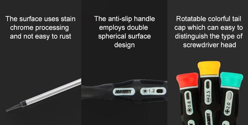 Anti-Slip Professional Screwdriver Set with Double Spherical Design and Colorful Rotatable Caps