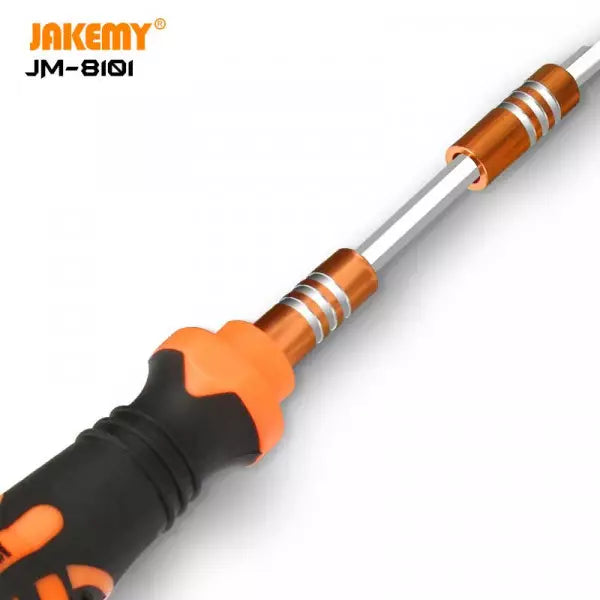 JAKEMY JM-8101 precision screwdriver set with ergonomic handle for comfortable gripping and detailed work