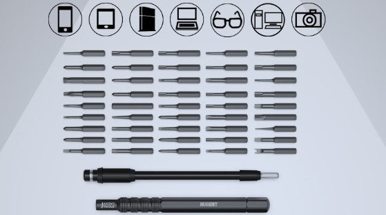 Jakemy JM-8175 precision screwdriver set with multiple interchangeable bits for electronics and small device repairs