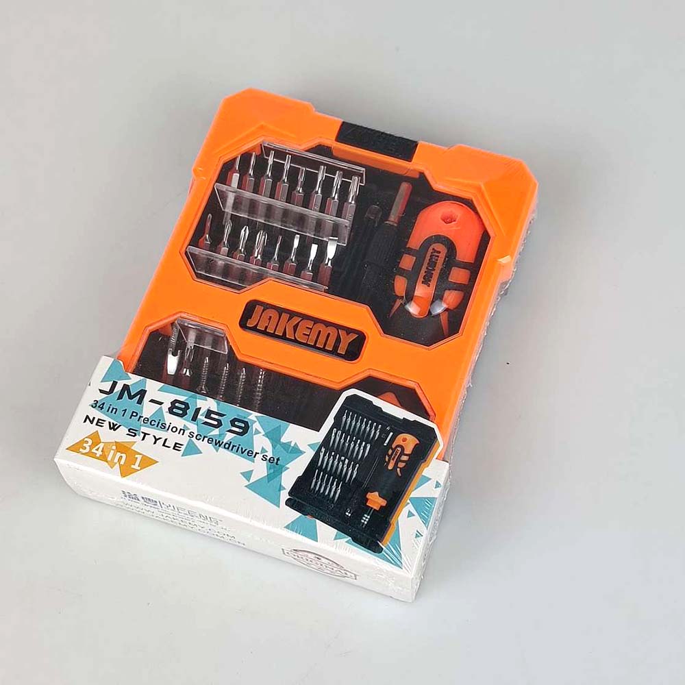 Precision Screwdriver Set for Electronics with 34 tools in a durable carrying case