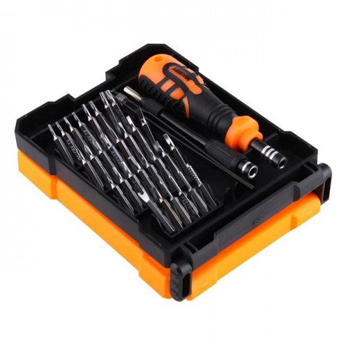 Precision Screwdriver Set for Electronics in a compact storage case with various screwdriver heads