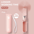 VMIDirect pink handheld portable mini fan power bank with free lanyard and longer working time
