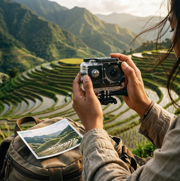 SJCAM SJ4000 WiFi action camera capturing a wide scenic photo in the Philippines