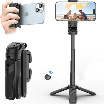 GXCT JJ02 phone tripod in handheld and tripod mode