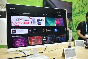 A computer monitor displaying an app store interface