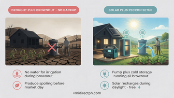 Rural Philippine farmer brownout survival — deep well pump and cold storage power