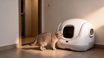 CATLINK BayMax self-cleaning litter box in a small Manila apartment with a cat
