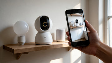 A Xiaomi smart home camera set up in a Filipino condo with the phone app