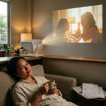 Wanbo Vali 1 projector running efficiently in a Filipino living room in the evening