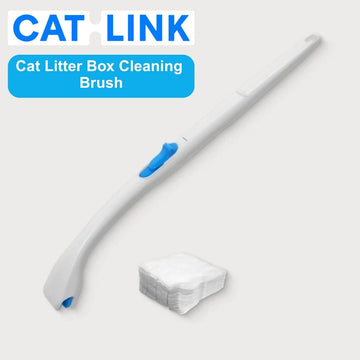 CATLINK Cat Litter Box Cleaning Brush Long-handle Cleaning Brush Curved Hook Pet-friendly Suitable for All Types of Litter Boxes and Ideal for Routine Cleaning and Maintenance