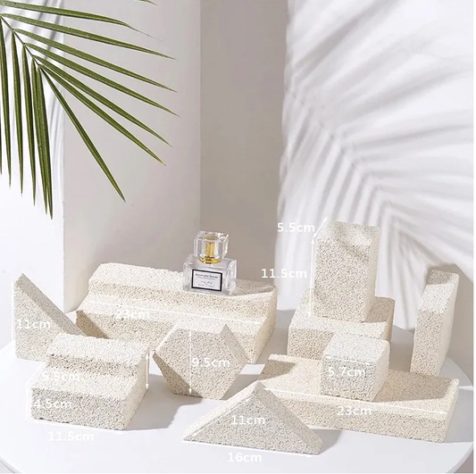 Stone Texture Cube Stairs Props Jewelry Cosmetic Perfume Stand Product Shooting  Desktop Display