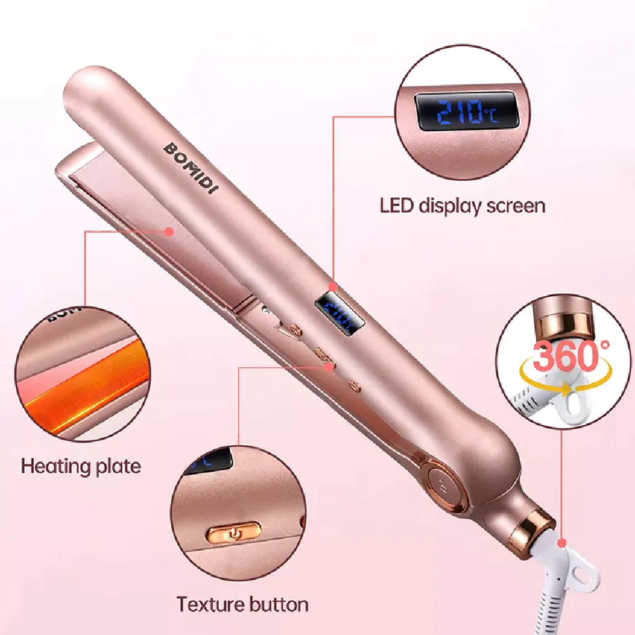 Bomidi HS1 2in1 Design Hair Straightener and Curler Negative Automatic Hair Curler Multi-Function