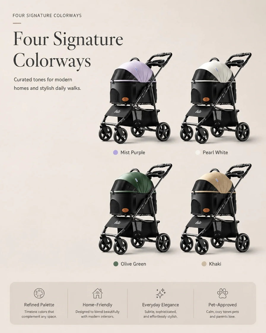Bello SP02FD Detachable Portable Pet Stroller Dog Cat Cart Foldable Carrier Cage Trolley VMI Direct