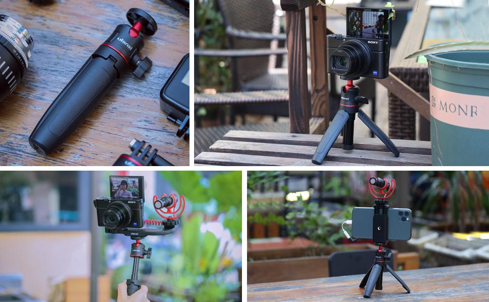 Ulanzi MT-08 Extendable Handheld Portable Tripod / Monopod with 1/4 inch Screw to Handle Cellphone Folding Camera Stand