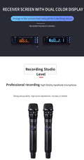 XTUGA G26 true diversity microphone system with dual color display for professional recording