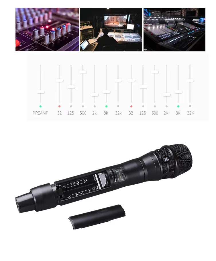 XTUGA G26 true diversity microphone with advanced controls for high-quality sound recording