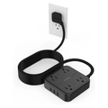 TESSAN TS PS01AUS Flat Plug Extension Cord Power Strip - Ultra-thin Universal Compatibility Travel-friendly Surge Protection - Black