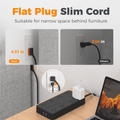 TESSAN TS PS02AUS Flat Plug Extension Cord Power Strip with USB Ports Ultra-thin Design Universal Compatibility Travel-friendly Surge Protection