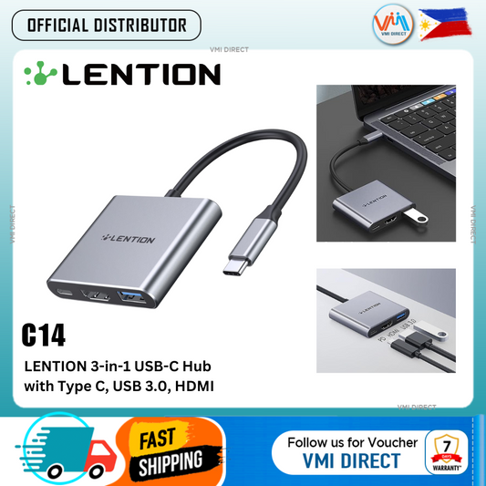 LENTION C14 Multi Function 3-In-1 USB C Hub Multiport USB  Adapter Type C to 4k HMDI Compatible Charging Hub 3.0 Adapter Rj45 USB Hub Extension Card Reader Enthernet Port  for 2022-2016 MacBook Pro, New Mac Air/Surface, Steam Deck and More - VMI Direct