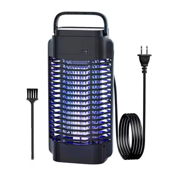 18W waterproof bug zapper with electric grid and cleaning brush for insect control