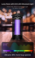 18W waterproof bug zapper with UVA LED light for enhanced pest attraction