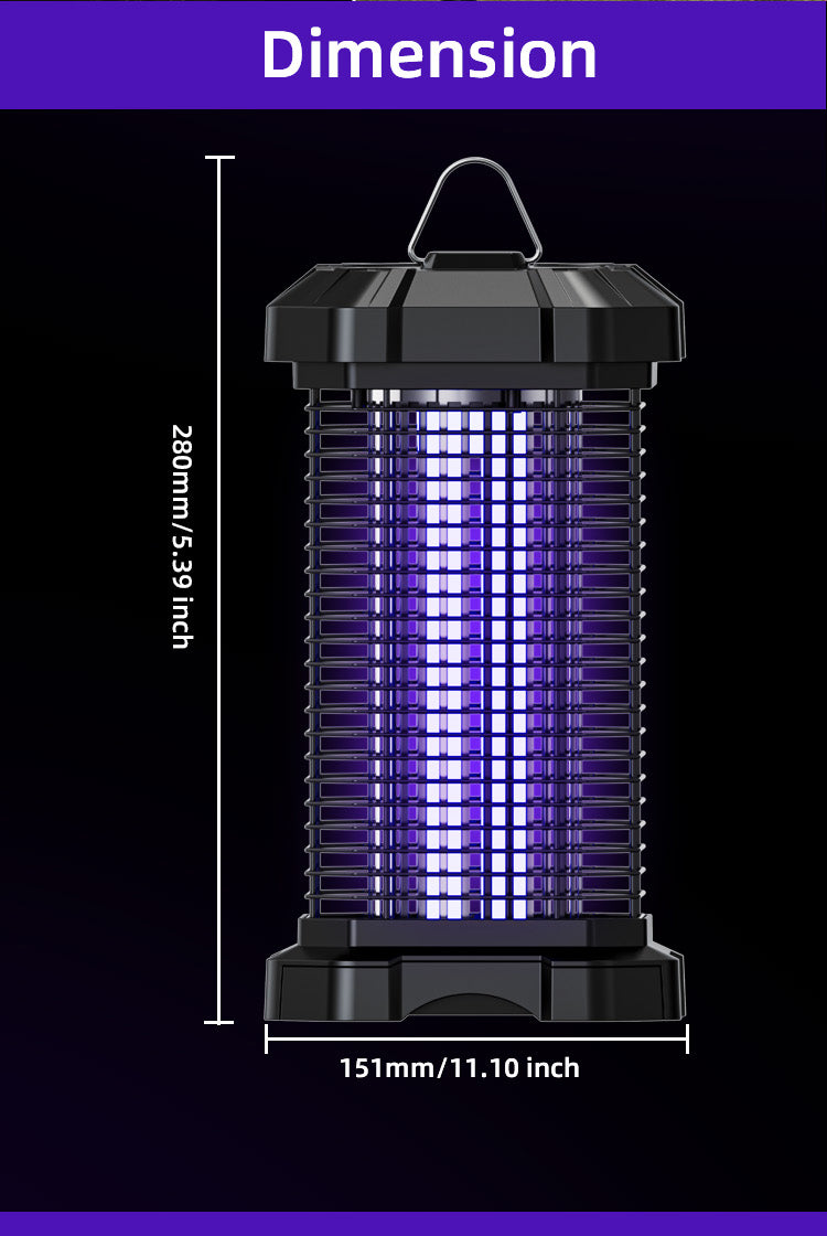 18W waterproof bug zapper with durable design and effective insect attraction features