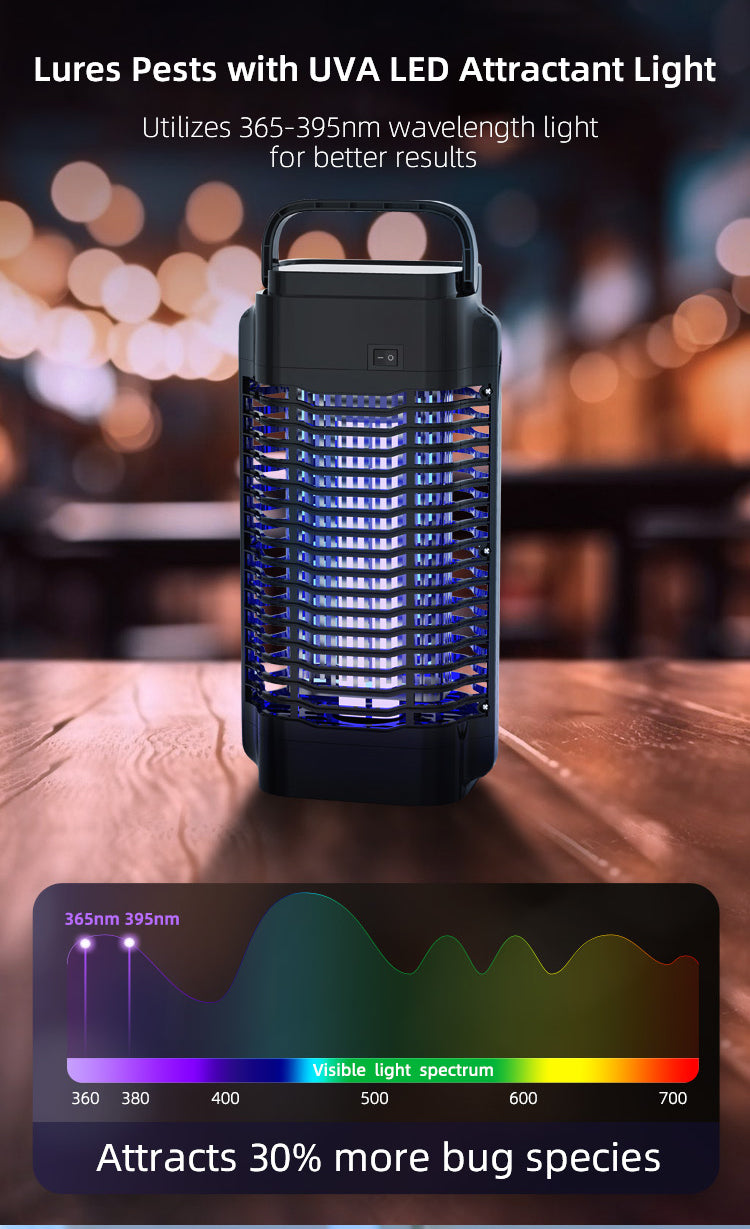 18W waterproof bug zapper with electric grid and cleaning brush for insect control