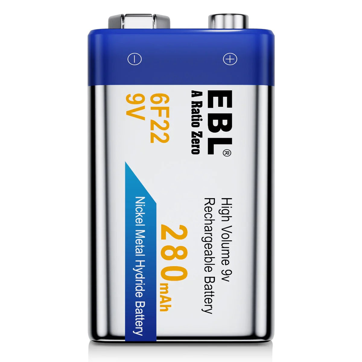 EBL LN-8171 9V 6F23 RECHARGEABLE Battery NIMH Fast charging Battery 280mAh for Camera Flashlight