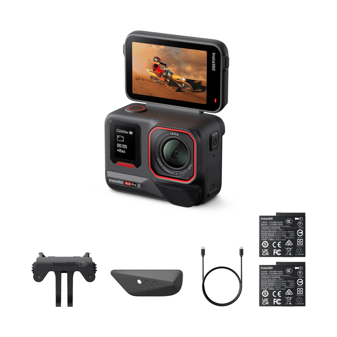 Insta360 Ace Pro 2 10M Waterproof Action Camera Co Engineered with Leica  4K120fps Active HDR Video and Advanced AI Features  Anti Shake Sport Camera Low Light Performance FlowState Stabilization for Sports Vlogging Diving - VMI Direct