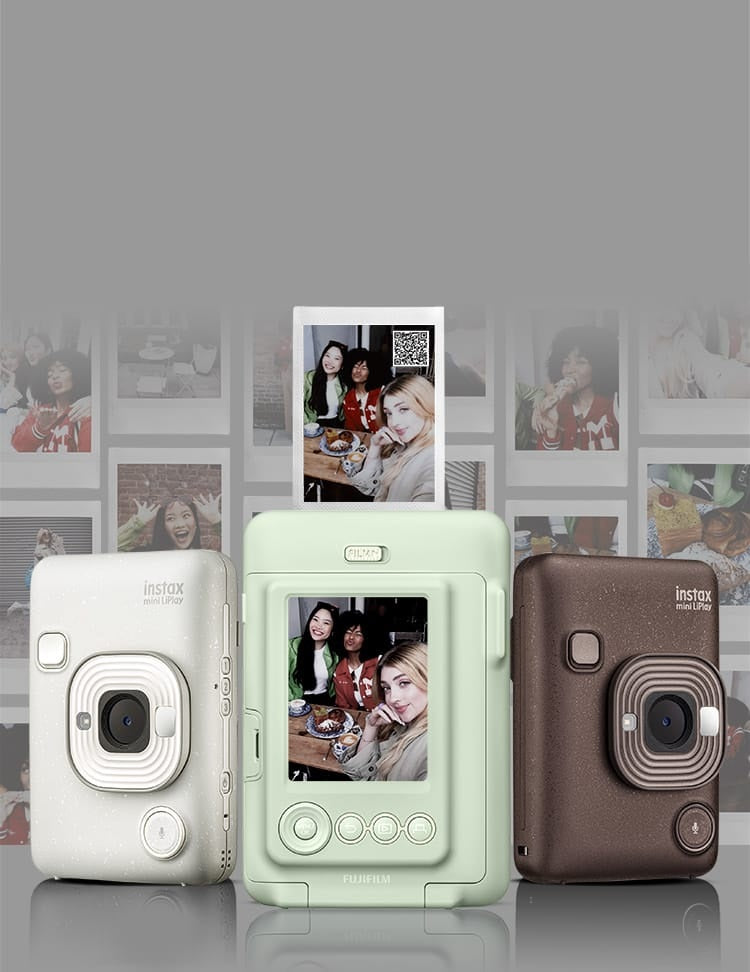 FUJIFILM INSTAX Mini LiPlay Hybrid Instant Capture Camera Smartphone Printer FREE 32GB SD Card / FREE FILM (RANDOM DESIGN)