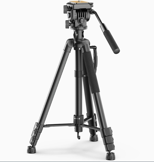 VT-02 Multifunctional Universal Tripod/Monopod Professional Overhead Tripod with Fluid Head Lightweight Aluminum 360 Panoromic and Vertical  Shots Different Angles for Photography and Videography DSLR Camcorder Smartphones