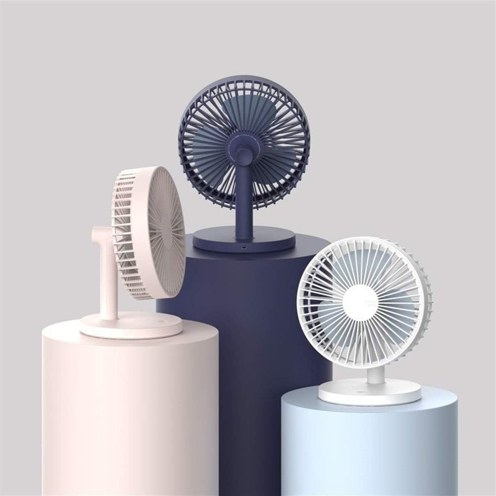 202 USB Charging Home Office Rechargeable USB Desktop Fan Built in Battery Three Speed 2000mAh Three Speed Mini Quiet Portable Rotation Oscillating Desk Table Fan