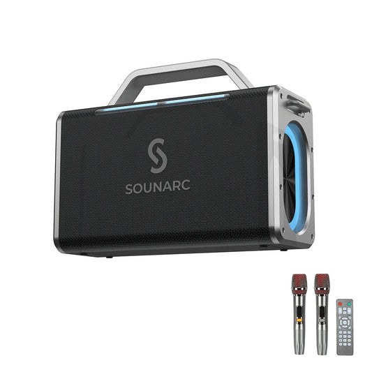 Sounarc by Tronsmart K2 Portable Bluetooth Karaoke Party Speaker with 2 Wireless Microphones IPX6 Waterproo