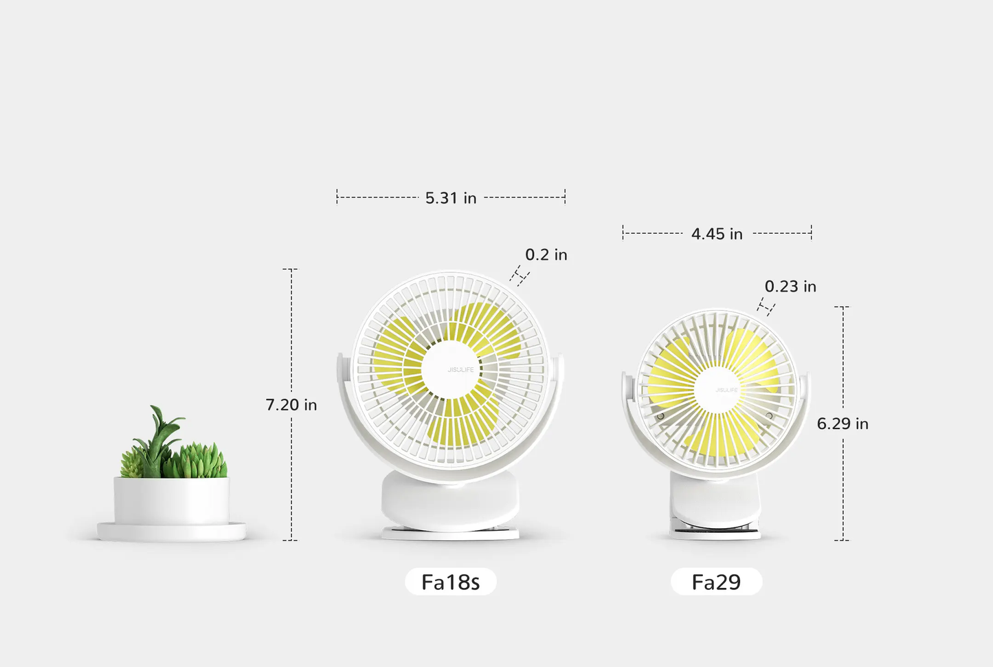 Jisulife FA18S FA29 FA29A 200mAh and 4000mAh Stroller Clip Fan Desktop Fan USB Rechargeable Fan 4 Gears Wind 360° Rotation