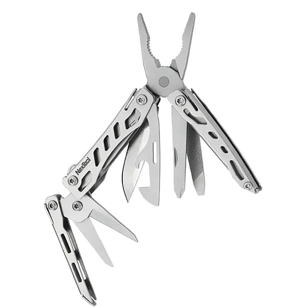 Nextool NE20146 EDC Keychain Multitool 10 in 1 Mini Pocket Knife MultiTool with Needlenose Pliers Scissors Mini Useful Cool Gadgets for Men Fathers Day Gifts from Daughter Sliver VMI Direct