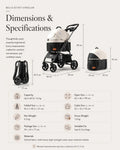 Bello SP02FD Detachable Portable Pet Stroller Dog Cat Cart Foldable Carrier Cage Trolley VMI Direct