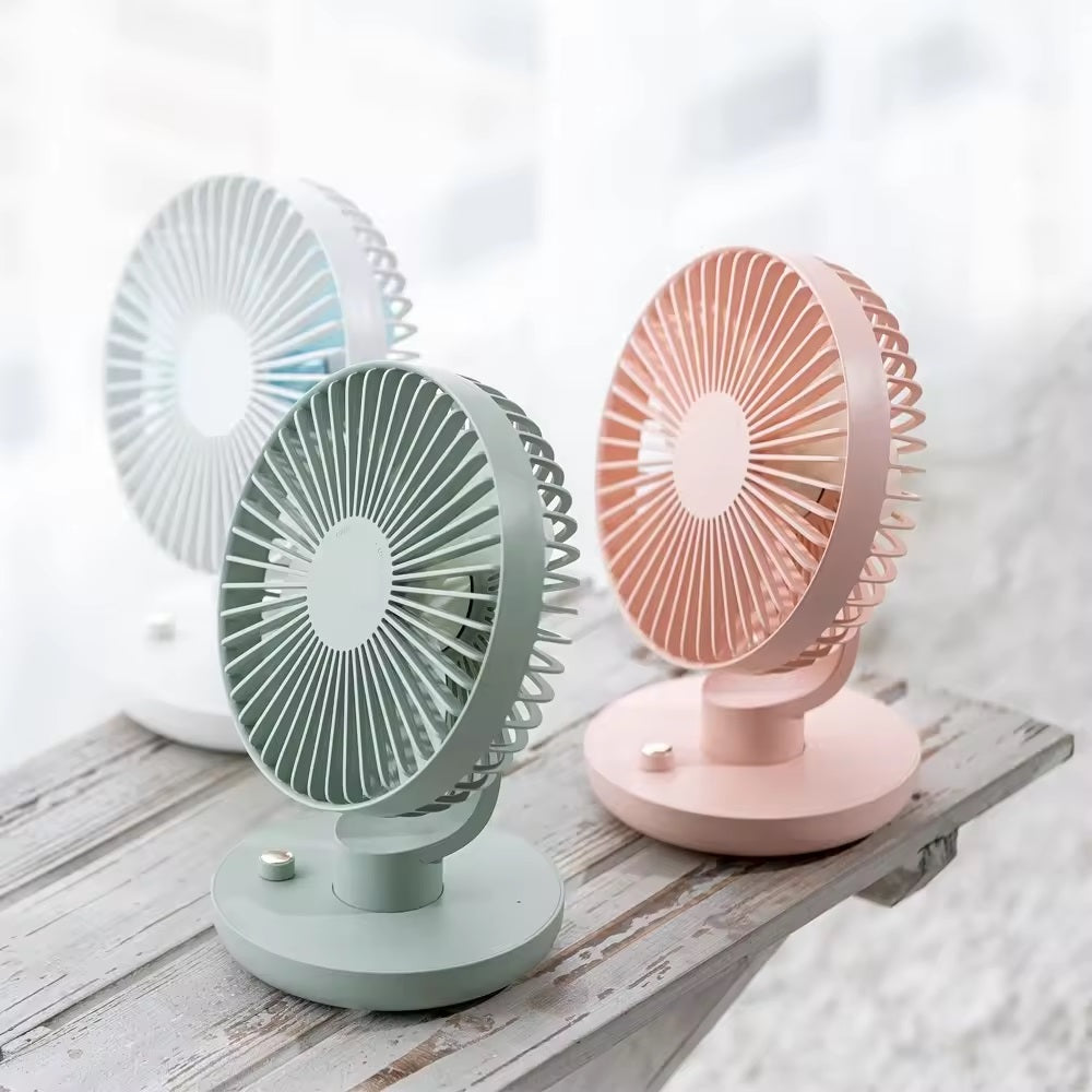 209 Newest Design Battery Operated Portable Desk Fan Lower Noise USB Rechargeable Fan with Multiple Speeds 3000Mah Personal Fan for Indoor Outdoor Home Work Office