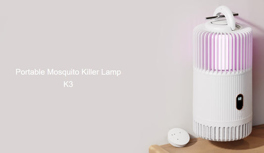 Qualitell K3 2 in 1 Portable Mosquito Killer Lamp 2000mAh Rechargeable Mosquito Trap Lamp Digital Display UV Lamp Repellent Hungable & Standable, Suit for Indoor & Outdoor Use. - VMI Direct