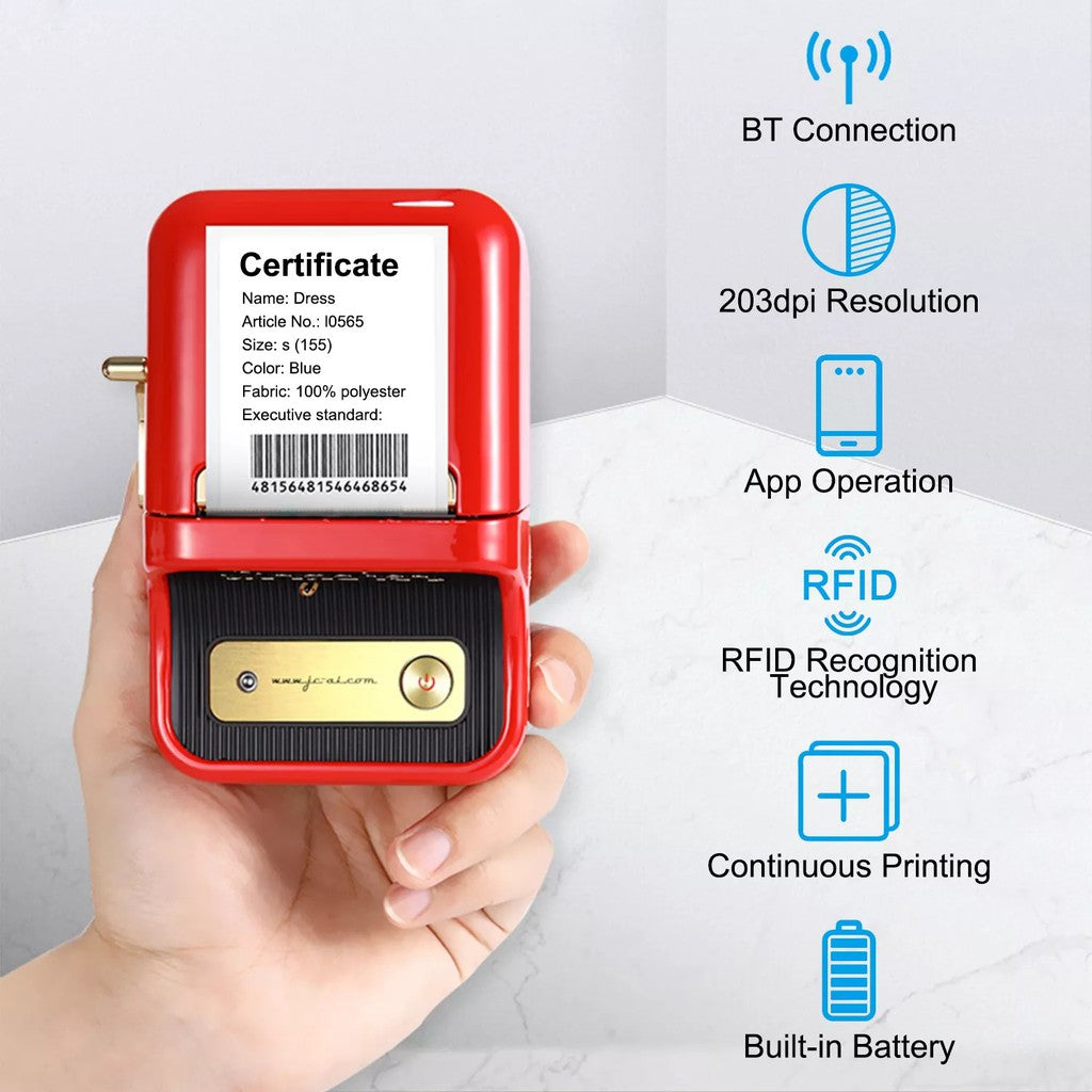 NIIMBOT B21 B21S B21PRO Bluetooth Thermal Label Printer Ink Free Mini Portable Thermal Printer Labels Maker with free Tape Label Sticker Inkless for Clothing Jewelry Tag Supermarket Retail Store Home Labeling Barcodes Price Name Printing - VMI Direct